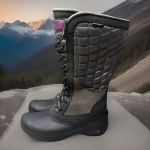 The North Face Women Thermoball Utility Winter Snow Boots Gray CXR8 Size 9.5